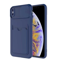 Apple iPhone XS Max 6.5 Kılıf Zore Kartix Kartlık Bölmeli Kılıf (Lacivert)