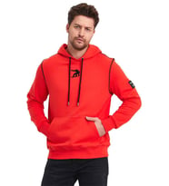 Snowboard Nakış Logo Baskılı Gri Sweatshirt (Kırmızı)