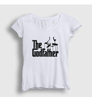 Presmono Kadın Sarı Logo Film Baba The Godfather T-Shirt 251840tt (Beyaz)