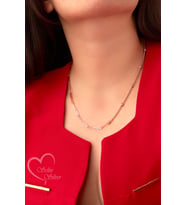 DORİKA TOP VE ATAŞ ZİNCİR ÖZEL TASARIM KOLYE GOLD,GÜMÜŞ VE ROSE RENK 925 AYAR GÜMÜŞ KOLYE (Rose)