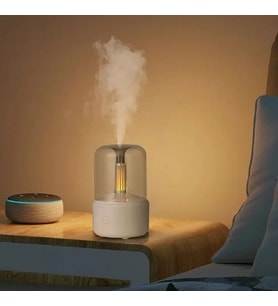 120ml Taşınabilir Elektronik Taşınabilir Ultrasonik Mum Işığı Hava Nemlendirici Difüzör (Beyaz)