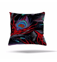 Çiçek Ağaç Kilim Etnik Desen Gizli Fermuarlı Yastık Kılıfı Kırlent Kılıfı Koltuk Yastık Kılıfı  (Siyah-Kırmızı)