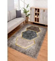 Dijital Kaymaz Taban Yıkanabilir Renkli Salon Halısı Mutfak Halısı Yolluk ND-SM-27 (Kahverengi)