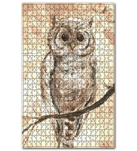 Cakapuzzle Yağlı Boya Erkek Baykuş Resmi Görseli Puzzle Yapboz MDF (Ahşap) (255 Parça)