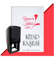 Kişiye Özel Çiçek Buketi 12 2021 Otomatik Kitap Kaşesi (Kırmızı)
