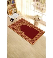 EVDEYA Dijital Baskılı Yıkanabilir Silinebilir Modern Namazlık Seccade 70x130 cm, SECCADE-7-KAHVERENGİ, (Kırmızı)