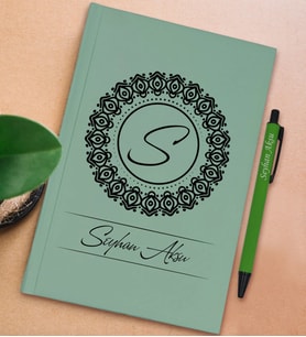 BK Gift Kişiye Özel İsimli Su Yeşili Sert Kapaklı Defter ve Tükenmez Kalem Seti, Arkadaşa Hediye, Yeni İş Hediyesi, Doğum Günü Hediyesi (Model 15)