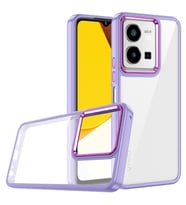 Vivo Y35 Kılıf Case, Kamera Lens Korumalı Elektroplatin Kaplama Sert PC Koruyucu Colourful Platinum Serisi (Lila)