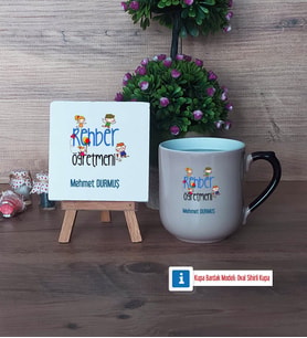 Rehber Öğretmen Dekoratif Taş, Kupa Bardak Kırmızı Hediye Öğretmenler Günü Hediyesi (Model 9)