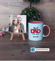 Babaya Hediye Fotoğraflı Dekoratif Taş, Kupa Bardak Beyaz Hediye Babaya Doğum Günü Hediyesi (Model 6)