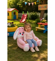 Özgüner Oyuncak Tavşan Pelüş Bebek Çocuk Koltuğu (%100 Yerli) (Pembe)