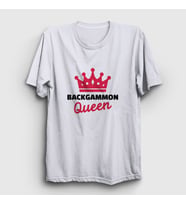 Presmono Unisex Sarı Backgammon Queen Tavla Kraliçesi Oyun T-Shirt 417421tt (Beyaz)