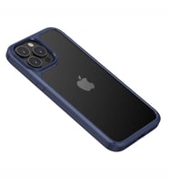 Apple iPhone 13 Pro Kılıf Zore Roll Kenarları Renkli Şeffaf Kılıf (Mavi)