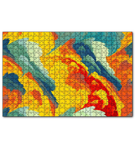 Cakapuzzle Renkli Fırça Darbeleri Kompozisyon  Puzzle Yapboz MDF (Ahşap) (1000 Parça)
