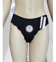 Mikro Lazer Kaşkorse Fitilli Kumaş Normal Bel Dikişsiz Slip/Külot (Siyah)