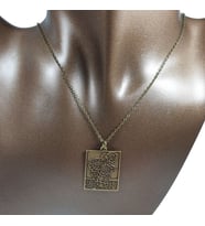 Orora Bronz/Bakır Renk 30mm Van Gogh Sunflower Figürlü Kolye (Bronz)
