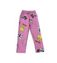 Tweety Baskılı Krem Kız Çocuk Yazlık Tayt (Pembe)