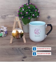 Hamile Anne Adayı Kupa Bardak Beyaz ve Fotoğraflı Ahşap Anahtarlık Hediye (Model 10)