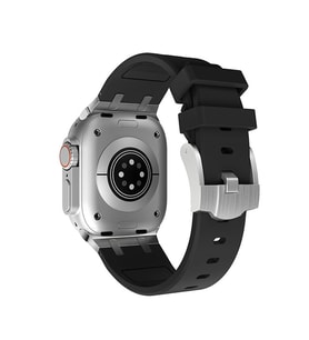 Apple Watch 7 45mm Zore KRD-89 Silikon Kordon (Siyah)