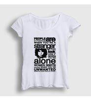 Presmono Kadın Sarı Stranger The Doors T-Shirt 116771tt (Beyaz)