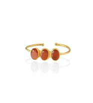 Kadir Jewellery 22 Ayar Altın Kaplama Zirkon Taşlı Ayarlanabilir Trend Bilezik (Kırmızı)
