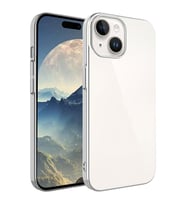 iPhone 15 Plus Kılıf Sert PC Renkli Çerçeveli Riksos Kılıf (Gümüş)