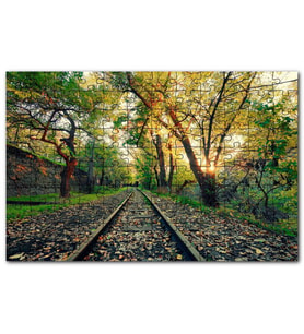 Cakapuzzle Ermenistan Erivan Orman İçi Demiryolu Puzzle Yapboz MDF (Ahşap) (255 Parça)