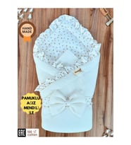 PİKE BEBEK BATTANİYESİ DIŞ KUNDAĞI %100 PAMUKLU ÇİÇEK DESENLİ YENİDOĞAN HASTANE ÇIKIŞI MEVSİMLİK (Ekru)