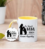 En Yakışıklı Baba Adayı  Kupa Bardağı ve Anahtarlık Hediye Seti (Model 3)