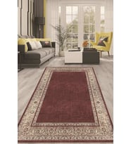 Dijital Kaymaz Taban Yıkanabilir Modern Renkli Salon Halısı Mutfak Halısı Yolluk ND-HT-130 (Bordo)