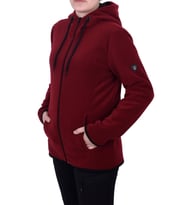 GHASSY CO.KADIN KAPŞONLU  FERMUARLI POLAR SWEATSHİRT (Bordo)