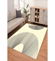 Dijital Kaymaz Taban Yıkanabilir Renkli Salon Halısı Mutfak Halısı Yolluk ND-SD-903 (Krem)