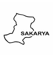 Sakarya Harita Araba Sticker siyah 18x12 CM (Siyah)