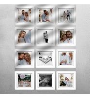 12 adet 10x10 Kare Çerçeve Fotoğraf Hediyeli (Beyaz)