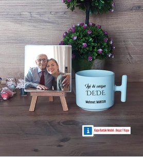 Dedeye Hediye Fotoğraflı Dekoratif Taş, Kupa Bardak Beyaz Hediye (Model 12)