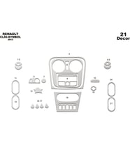 Meriç® Renault Clio Symbol Ön Torpido Kaplama Maun 21 Parça 2012-2019 (Alüminyum)