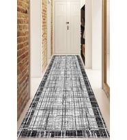 Dijital Baskılı Kaymaz Taban Yıkanabilir Modern Yolluk Ve Koridor Halısı NDU-HT-1347 (Antrasit)