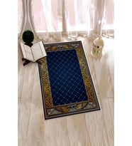 EVDEYA Dijital Baskılı Kaymaz Taban Yıkanabilir Namazlık Seccade 70x130, SECCADE-22-GRİ, (Mavi)