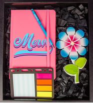 eJOYA Kişiye Özel Defter Kalem Nano Magnet Ayraç Ve Mini Organizer Ofis Kırtasiye Hediye Kutusu 110303 (Pembe)