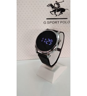 G Sport Polo Hasır Kordon Mıknatıslı Dijital Saat (Siyah-Gri)
