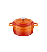 Lava Döküm Yuvarlak Tencere. Trendy Çap(Ø) 14cm. (Turuncu)