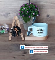 Acil Tıp Teknisyeni Kupa Bardak Beyaz ve Fotoğraflı Ahşap Anahtarlık Hediye (Model 8)