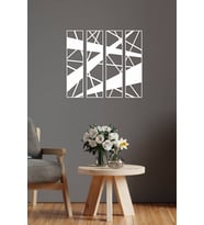 UNT Çizgiler Temalı Geometrik Modern Dekoratif Ahşap4'lü Tablo, Duvar Dekoru Model Kodu * (Beyaz)