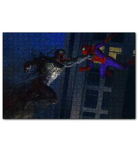 Cakapuzzle  Spiderman vs Venom Artwork  Puzzle Yapboz MDF (Ahşap) (500 Parça)