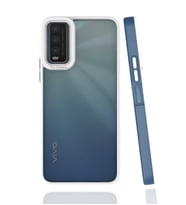 Vivo Y20S Kılıf Zore Mima Kenarları Renkli Silikon Kılıf (Lacivert)