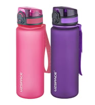 Uzspace 2'li Tritan Matara Seti 500 ml 14 Farklı Renk Seçeneği FiftyFifty (Pembe-K.Mor)