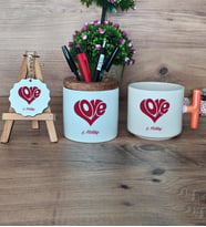 Love Sevgili Hediye Sepeti Kupa Bardak T Kulplu, Kalemlik ve Anahtarlık Sevgiliye Sevgililer Günü Hediyesi (Model 7)