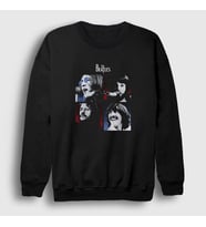 Presmono Unisex Beyaz Band The Beatles Sweatshirt 114323tt (Siyah)
