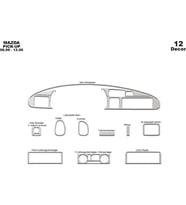 Meriç® Mazda Pick-Up Ön Torpido Kaplama Maun 12 Parça 1999-2006 (Alüminyum)