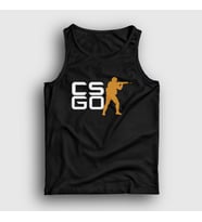 Presmono Unisex Beyaz Logo Oyun Counter Strike Cs Go Atlet 323471tt (Siyah)